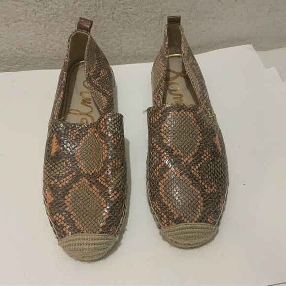 Sam Edelman Khloe, Peach Slip-on SHOES Espadrilles snake Women's Size 8M US - Picture 1 of 9